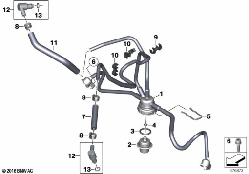 R1200GS 05-07 (K25) FUEL DISTRIBUTOR/PRESSURE REGULATOR exploded view parts diagram