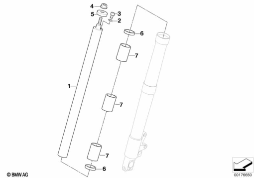 R1200GS 05-07 (K25) STANCHION exploded view parts diagram