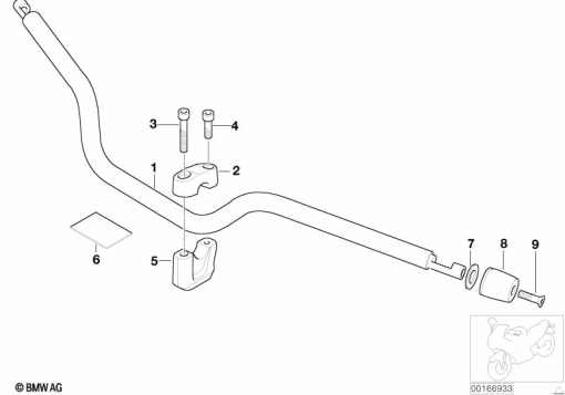 R1200GS 05-07 (K25) HANDLEBAR exploded view parts diagram