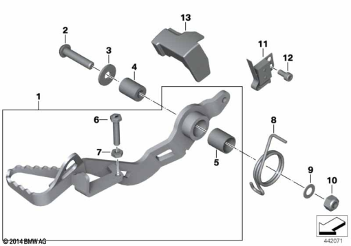R1200GS 05-07 (K25) BRAKE PEDAL exploded view parts diagram
