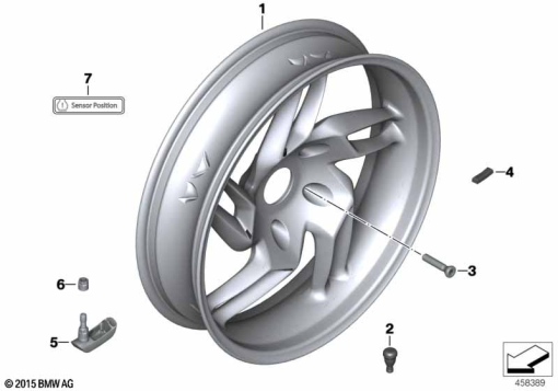 R1200GS 05-07 (K25) CAST RIM, REAR exploded view parts diagram