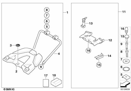 R1200GS 05-07 (K25) SET, TOP CASE CARRIERS, VARIABLE exploded view parts diagram