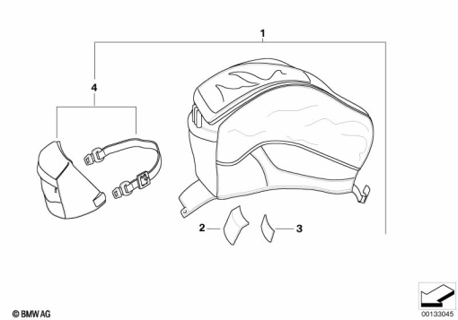 R1200GS 05-07 (K25) TANK-TOP BAG exploded view parts diagram