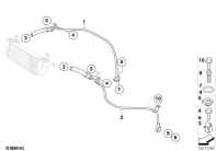 R1200GS 05-07 (K25) OIL COOLING PIPE parts diagram