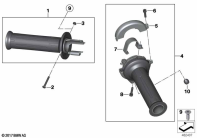 R1200GS 05-07 (K25) HANDLEBAR GRIPS UNHEATED parts diagram