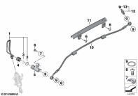 R1200GS 05-07 (K25) BRAKE PIPE, REAR, WITHOUT ABS parts diagram