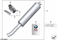 R1200GS 05-07 (K25) SPORT MUFFLER parts diagram
