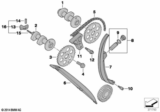 F650GS 01-04 (R13) TIMING GEAR - CAM SHAFT/CHAIN DRIVE exploded view parts diagram