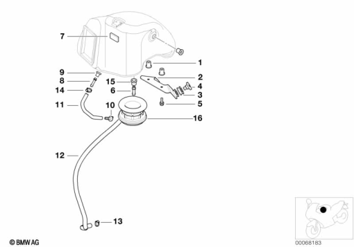 F650GS 01-04 (R13) INTAKE MUFFLER, MOUNTING PARTS exploded view parts diagram