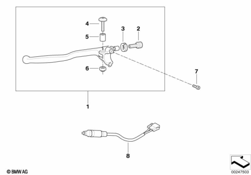 F650GS 01-04 (R13) CLUTCH CONTROL ASSEMBLY exploded view parts diagram