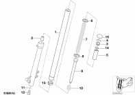 F650GS 01-04 (R13) FORK TUBE / SHOCK / SPRING parts diagram