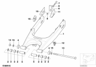 F650GS 01-04 (R13) REAR WHEEL SWINGING ARM parts diagram