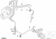 F650GS 01-04 (R13) BRAKE PIPE REAR ABS parts diagram