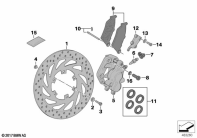 F650GS 01-04 (R13) FRONT WHEEL BRAKE parts diagram