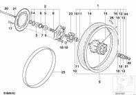 F650GS 01-04 (R13) SPOKE WHEEL, REAR parts diagram