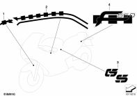 F650GS 01-04 (R13) STICKER, GELB 2/TITANSILBER 2 parts diagram