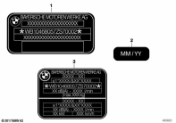 F650GS 01-04 (R13) TYPE PLATE parts diagram