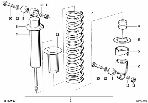 R80G/S (2471) SPRING STRUT, REAR exploded view parts diagram