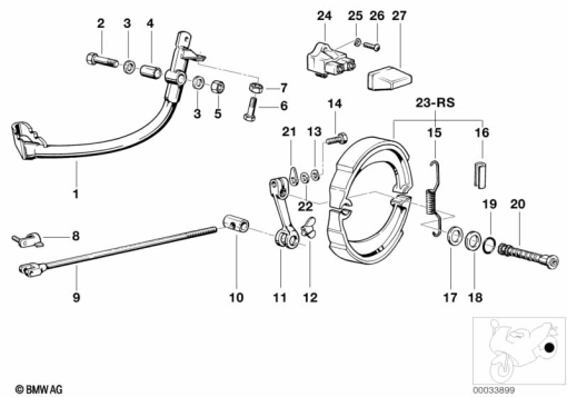 R80G/S (2471) REAR WHEEL BRAKE exploded view parts diagram