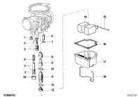 R80G/S (2471) CARBURETOR-FLOAT ASSY/JET parts diagram