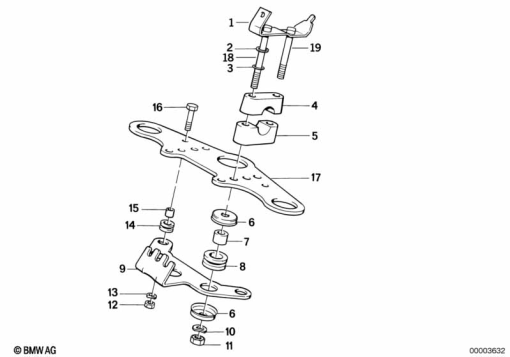 R65 (2472) UPPER FORK CROSS BRACE exploded view parts diagram