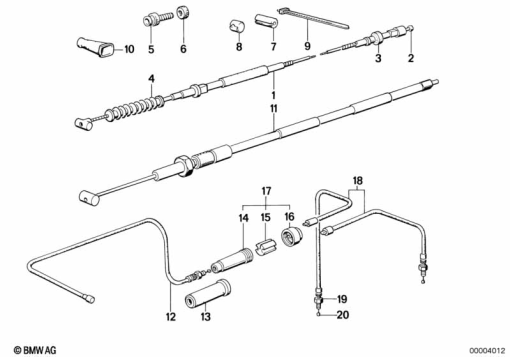R65 (2472) BOWDEN CABLE exploded view parts diagram