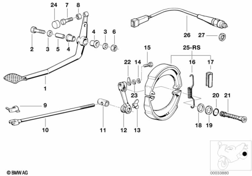 R65 (2472) REAR WHEEL BRAKE exploded view parts diagram