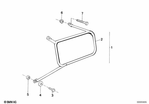 R65 (2472) SET OF CASE HOLDERS / TOURING CASE exploded view parts diagram
