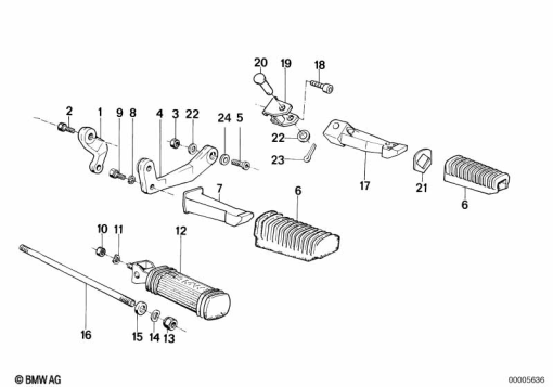 R65 (2472) FOOTREST exploded view parts diagram