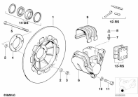 R65 (2472) FRONT BRAKE 1.DISK parts diagram