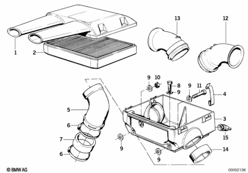 R100R (2473) AIR CLEANER HOUSING exploded view parts diagram