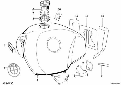 R100R (2473) FUEL TANK exploded view parts diagram