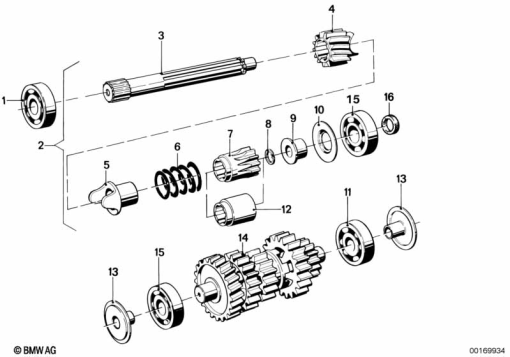 R100R (2473) DRIVE SHAFT AND INTERMEDIATE SHAFT exploded view parts diagram