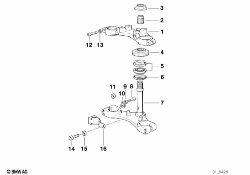 R100R (2473) FORK BRIDGE exploded view parts diagram
