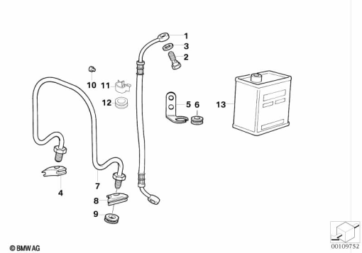 R100R (2473) BRAKE PIPE/FRONT BRAKE HOSE exploded view parts diagram