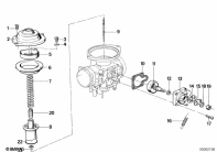 R100R (2473) CARBURETOR CAP/PISTON/STARTER HOUSING parts diagram