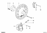 R100R (2473) BRAKE DISC/CALIPER/MOUNTING PARTS/FRONT parts diagram