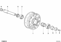 R100R (2473) WHEEL HUB MOUNTING PARTS FRONT parts diagram