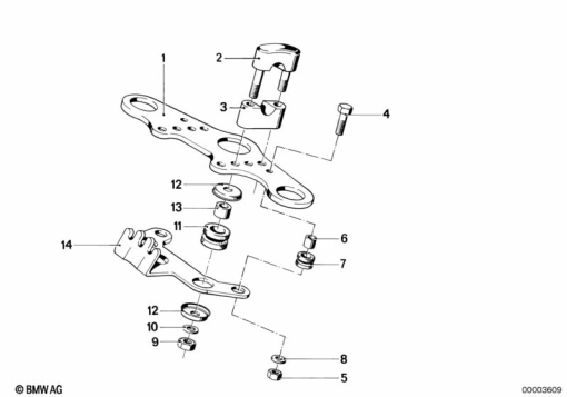 R80 (2477) UPPER FORK CROSS BRACE exploded view parts diagram