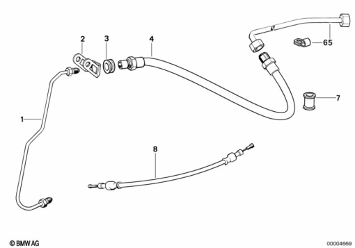 R80 (2477) BRAKE PIPE, FRONT exploded view parts diagram