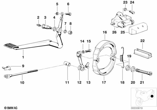 R80 (2477) REAR WHEEL BRAKE exploded view parts diagram