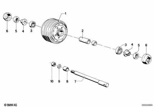 R80 (2477) WHEEL HUB MOUNTING PARTS FRONT exploded view parts diagram