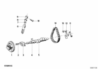 R80 (2477) CAMSHAFT, CAMSHAFT GEAR, TIMING CHAIN parts diagram