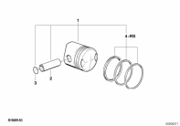 R80 (2477) PISTON, SINGLE COMPONENTS parts diagram