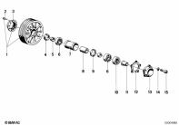R80 (2477) WHEEL HUB MOUNTING PARTS REAR parts diagram