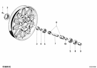 R80 (2477) WHEEL HUB MOUNTING PARTS REAR parts diagram