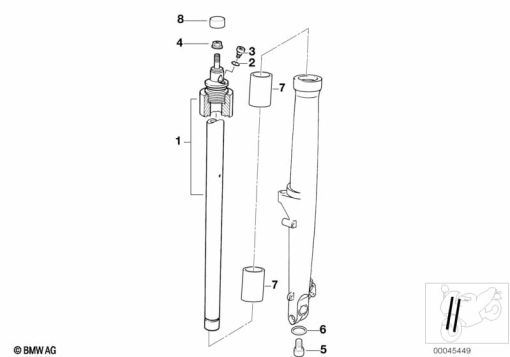 R1100GS (259E) STANCHION exploded view parts diagram