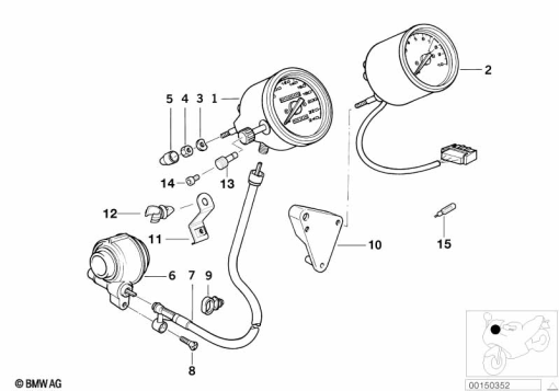 R1100GS (259E) SPEEDOMETER/REV. COUNTER exploded view parts diagram