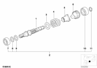 R1100GS (259E) 5-SPEED TRANS. DRIVE SHAFT M 93, M 94 parts diagram