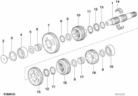 R1100GS (259E) 5-SPEED TRANS. OUTPUT SHAFT M 93, M 94 parts diagram